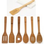 Ustensile de cuisine - bambou - set de 6 pièces - cuillères et spatules - Écologique - durable Ustensile de cuisine - bambou - set de 6 pièces - cuillères et spatules - Écologique - durable