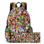 Nouveau super mario Étudiant cartable dessin animé enfant impression sac à dos et trousse b Nouveau super mario Étudiant cartable dessin animé enfant impression sac à dos et trousse b