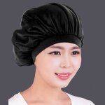 Chapeau de nuit - nouveau noir - bonnet en satin - diamtre 30cm - pour femmes - confortable