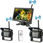Nouvelle cam�ra de recul sans fil 7 pouces hd lcd ecran + 2x cam�ra de voiture etanche pour camion rv ...