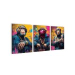 Novart set de tableaux muraux street art - compl�tement pr�t � accrocher - salon bureau d�co - 3 tableaux ...
