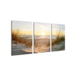 Novart set de tableaux plage et mer - aucun cadre suppl�mentaire requis tableaux muraux salon bureau ...