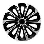 Nrm 16 enjoliveurs de roues extra strong abs 4 pcs kit universel noir / argent