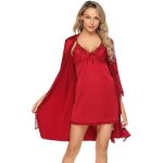 Nuisette satin femme - noname - (m) rouge - bretelles r�glables - dentelle chic - confortable