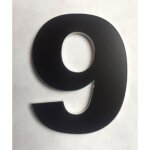 Num�ro 9 d�coup� adh�sif noir pour boite aux lettres porte appartement l 40 x h 50 mm