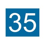 Numero pour boite aux lettres 60x50mm bleue