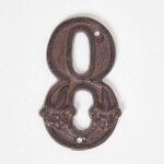 Numro de maison en fonte - homescapes - 8 - marron - rtro chic - rsistant