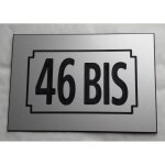 Numero de rue argent personnalise plaque 150 x 100 mm pvc