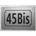 Numero de rue argent� personnalis� 6 chiffres plaque 150 x 100 mm pvc