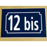 Numero de rue bleu marine personnalis�e plaque 150 x 100 mm pvc