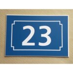 Numero de rue bleu personnalis�e plaque 150 x 100 mm pvc