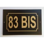 Numero de rue noir or personnalis�e 6 chiffres plaque 150 x 100 mm pvc