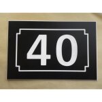 Numero de rue noir personnalise plaque 150 x 100 mm pvc