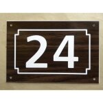 Numero de rue noyer personnalis�e 6 chiffres plaque 150 x 100 mm pvc
