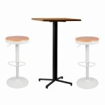 Nuo 2 ensembles de tabourets de bar réglable - pour îlot de cuisine - siège en bois massif - pivotants ... Nuo 2 ensembles de tabourets de bar réglable - pour îlot de cuisine - siège en bois massif - pivotants ...