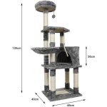 Nuo arbre  chat arbre a chaton avec griffoir hamac et nicheh 135 cm gris