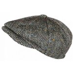 - nyls cr�ation - casquette gavroche en laine noire � chevrons style anglais vintage surwal - noir