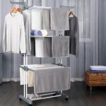 Nyvi �tendoir laundryflex gris tour pour s�che - linge 6 niveaux 172x126 cm mobile & extensible acier ...