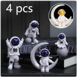 Objet décoratif - spaceman - ornement de bureau - 4 pièces - pvc - bleu Objet décoratif - spaceman - ornement de bureau - 4 pièces - pvc - bleu