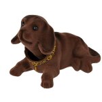 Objet de dcoration / chien hochant la tte pour tableau de bord voiture - couleur:marron fonc - the ...