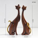 Objet de d�coration - grain de bois - chat amoureux - r�sine �cologique - style romantique - int�rieur ...