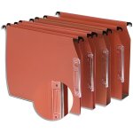 Dossiers suspendus oblique az - bo�te de 25 - kraft orange 210g - fond v - volet dagrafage