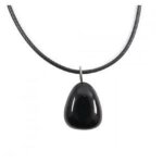 Obsidienne noire pierre naturelle pendentif collier