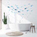 Ocan bleu poisson stickers mural en dessous de la mer bulles mur autocollantdiy de lart mural dco pour ...