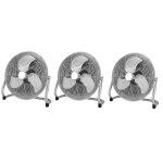 Oceanic lot de 3 ventilateurs industriels de sol - brasseur dair 70 w - 3 vitesses - diam�tre 35 cm