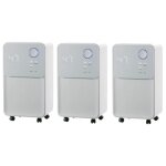 Oceanic pack de 3 dshumidificateurs dair lectrique - extraction 12 litres / jour - schage du linge ...