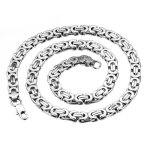 Oidea collier en acier inoxydable pour homme largeur 9 mm sans pendentif punk rock 57 cm chaîne byzantine ... Oidea collier en acier inoxydable pour homme largeur 9 mm sans pendentif punk rock 57 cm chaîne byzantine ...