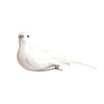 2 oiseaux blanc sur pince - 10x3. 5x4. 5 cm
