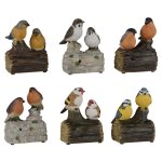 Oiseaux siffleurs sur branche - lot de plusieurs - plastique - marron