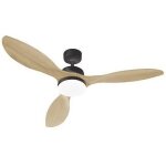 Oklahoma noir & bois - ventilateur de plafond 137cm 100w + clairage led