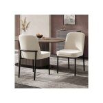 Okwish lot de 2 chaises de salle � manger modernes avec coussin dassise �pais et pieds en m�tal noir ...