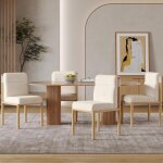 Okwish lot de 4 chaises de salle � manger avec cadre en m�tal style de campagne en tissu sherpa beige ...