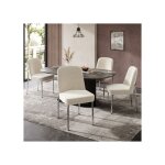 Okwish lot de 4 chaises de salle � manger modernes avec coussin dassise �pais et pieds en m�tal argent� ...