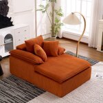 Okwish canap� orange 1 place - 177x122x92cm - sans montage - mousse haute densit� - structure sans cadre ...