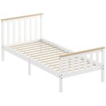 Okwish lit enfant 90�200 cm lit simple avec espace de rangement inf�rieur et sommier � lattes en bois ...
