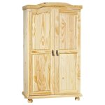 Oliver - armoire 2 portes + penderie bois massif naturel