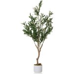 Olivier artificiel 120cm plante en pot + feuilles r�alistes et 20fruits plante artificielle d�corative ...