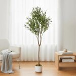 Olivier artificiel 130cm plante en pot + feuilles r�alistes et 44 fruits plante artificielle d�corative ...