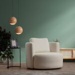 Olsen - fauteuil bouclettes couleur cr�me