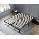 Sommier kit en bois et acier noir 180x200 cm