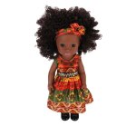 Omabeta jouet de poup�e de 14 pouces poup�e noire de 14 pouces avec bandeau robe mignonne cheveux afro ...