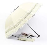 Ombrelle anti uv pliable femme 50 pliant dentelle avec sac de rangement[3920]