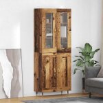 ?on sale)armoire haut / vitrine haut - moderne - montage mural 2 pcs bois ancien 695 x 34 x 180 cm @fr3267239 ...