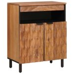 ?on sale) buffet bahut - meuble de rangemnt pour salon / cuisine - avec stockage finition acacia brun ...