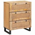 ?on sale)buffet de cuisine - meuble s�jour - meuble de rangement marron 60 x 335 x 75 cm bois de mangue ...