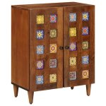 ?on sale)buffet de cuisine - meuble s�jour - meuble de rangement noyer 60 x 335 x 75 cm bois de mangue ...